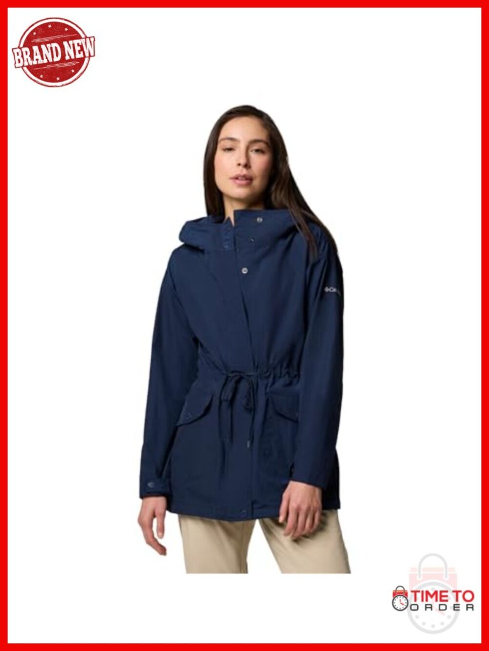 Water Resistant Anorak Jacket with Hood and 2-Way Zipper